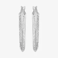 Sterling Silver 25mm Round Hoop Earrings