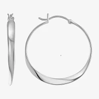 Sterling Silver 31.5mm Round Hoop Earrings