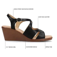 Journee Collection Womens Kedzieii Wedge Sandals