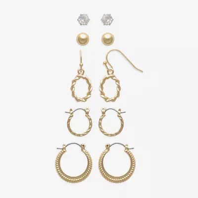 Mixit Hypoallergenic Gold Tone 5 Pair Earring Set