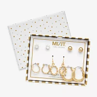 Mixit Hypoallergenic Gold Tone 5 Pair Earring Set