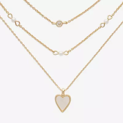 Mixit Womens Cubic Zirconia Heart Hypoallergenic 3-pc. Necklace Set