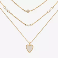 Mixit Womens Cubic Zirconia Heart Hypoallergenic 3-pc. Necklace Set