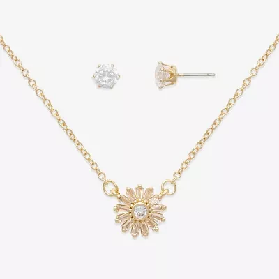 Mixit Hypoallergenic 2-pc. Stainless Steel Sunburst Jewelry Set