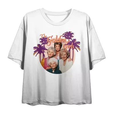 Juniors Golden Girls Cropped Tee Womens Crew Neck Short Sleeve Graphic T-Shirt