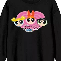 Juniors Womens Crew Neck Long Sleeve Powerpuff Girls Sweatshirt