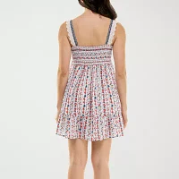 City Triangle Womens Sleeveless Floral Babydoll Dress Juniors