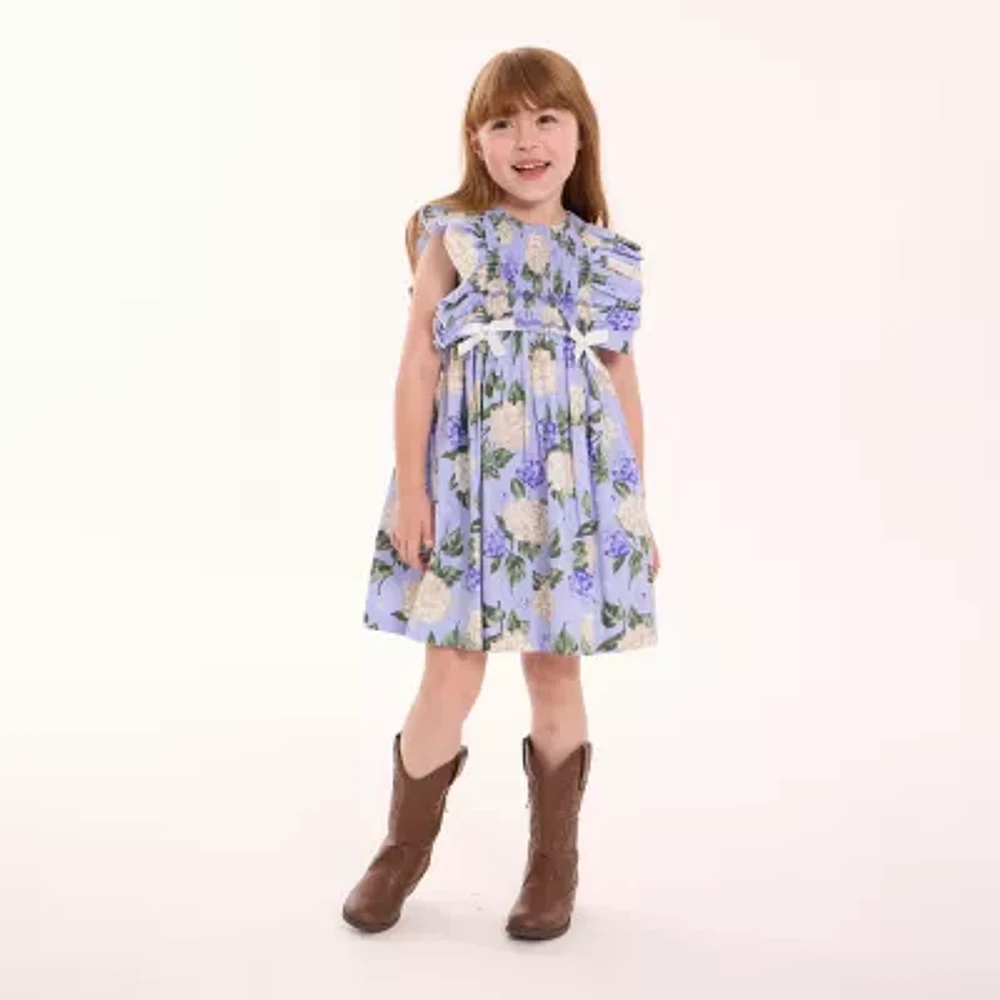 Bonnie Jean Little Girls Sleeveless Flutter Sleeve Fit + Flare Dress