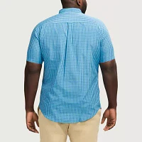 IZOD Breeze Big and Tall Mens Classic Fit Short Sleeve Plaid Button-Down Shirt