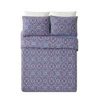 Modern Heirloom Lavender Florals Reversible Quilt Set