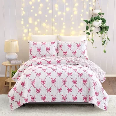 Modern Heirloom Abigail Bow 2-pc. Reversible Quilt Set