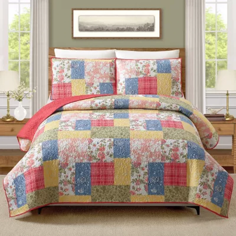 Modern Heirloom Farmhouse Florals Reversible Quilt Set
