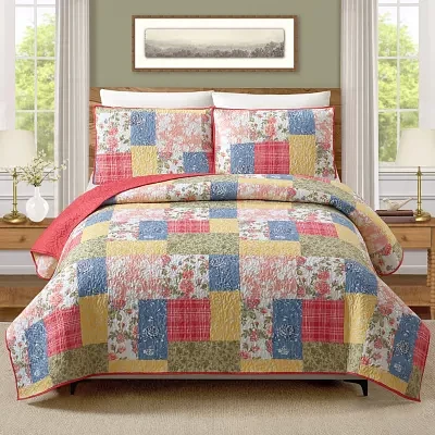 Modern Heirloom Farmhouse Florals Reversible Quilt Set