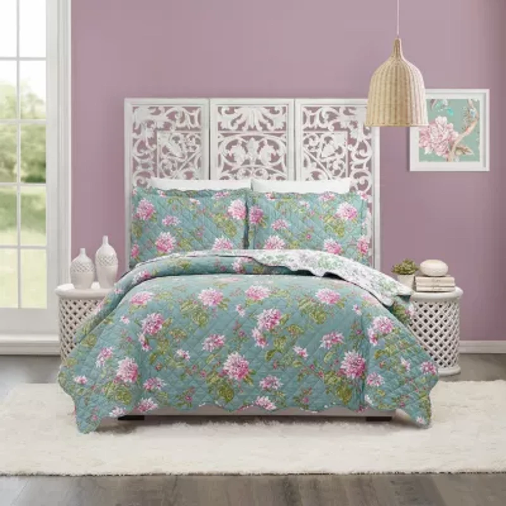 Modern Heirloom Darling Dahlia 3-pc. Reversible Quilt Set