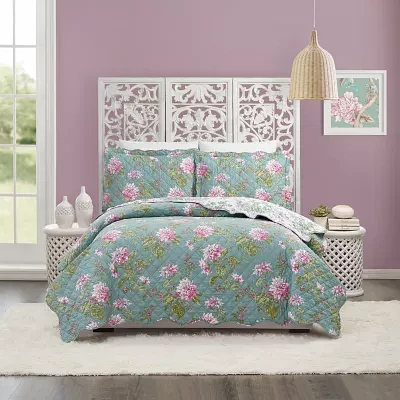 Modern Heirloom Darling Dahlia 3-pc. Reversible Quilt Set