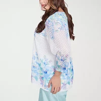 Alfred Dunner St Thomas Womens Plus Crew Neck 3/4 Sleeve T-Shirt