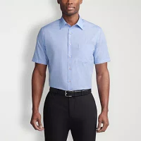 Van Heusen Poplin Mens Regular Fit Easy Care Short Sleeve Dress Shirt