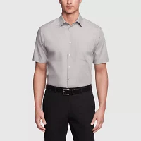 Van Heusen Poplin Mens Regular Fit Easy Care Short Sleeve Dress Shirt