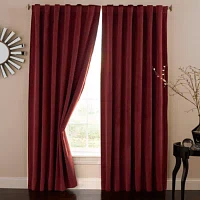 Eclipse Bradley Absolute Zero Velvet Back Tab 100% Blackout Single Curtain Panel