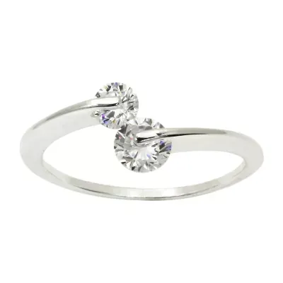 Sparkle Allure Cubic Zirconia Pure Silver Over Brass Bypass  Band