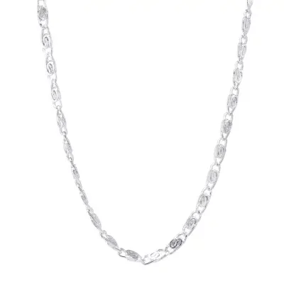 Silver Reflections Pure Silver Over Brass 18 Inch Link Chain Necklace