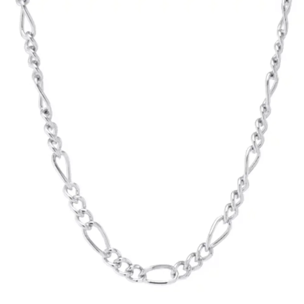 Silver Reflections Pure Silver Over Brass 18 Inch Figaro Chain Necklace