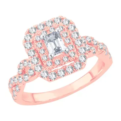 H-I / I1) Womens CT. T.W. Lab Grown White Diamond 10K Rose Gold Engagement Ring