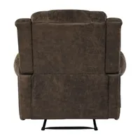 ProLounger Pressler Extra Large Rolled Arm Wall Hugger Recliner in Distressed Faux Leather with Nailhead Trim