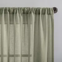 Clean Window Solid Anti-Dust Sheer Rod Pocket Single Curtain Panel