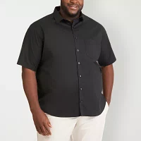 Van Heusen Stainshield Big and Tall Mens Regular Fit Short Sleeve Button-Down Shirt