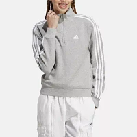 adidas 3 Stripes French Terry Quarter Zip Sweatshirt