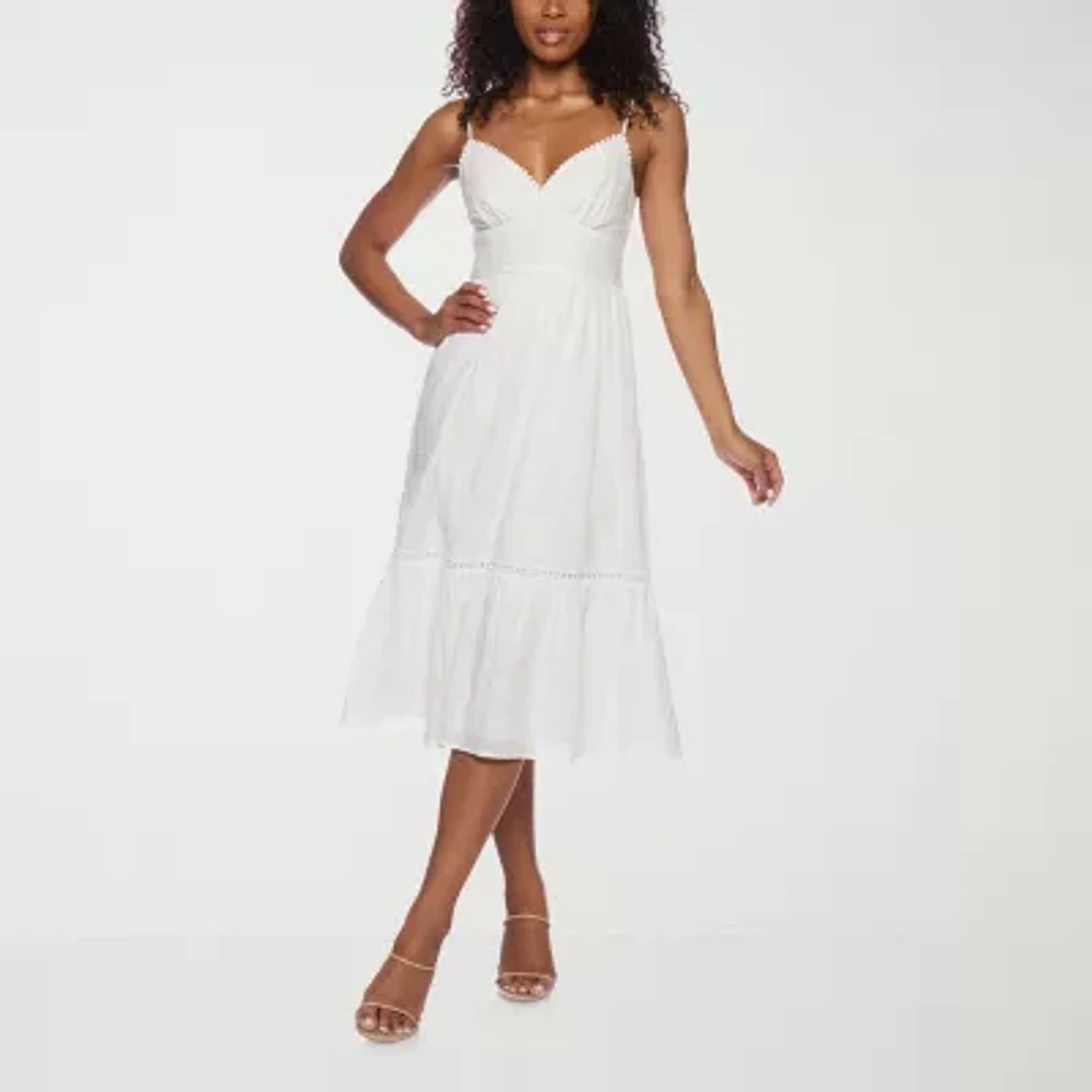 B. Smart Womens Sleeveless Midi Fit + Flare Dress Juniors