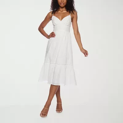 B. Smart Womens Sleeveless Midi Fit + Flare Dress Juniors