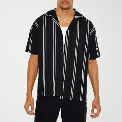 Forever 21 Mens Short Sleeve Striped Button-Down Shirt