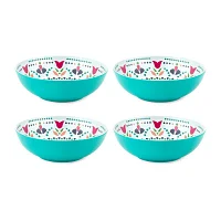 Turquoise Sun Medallion 4-pc. Melamine Pasta Bowl