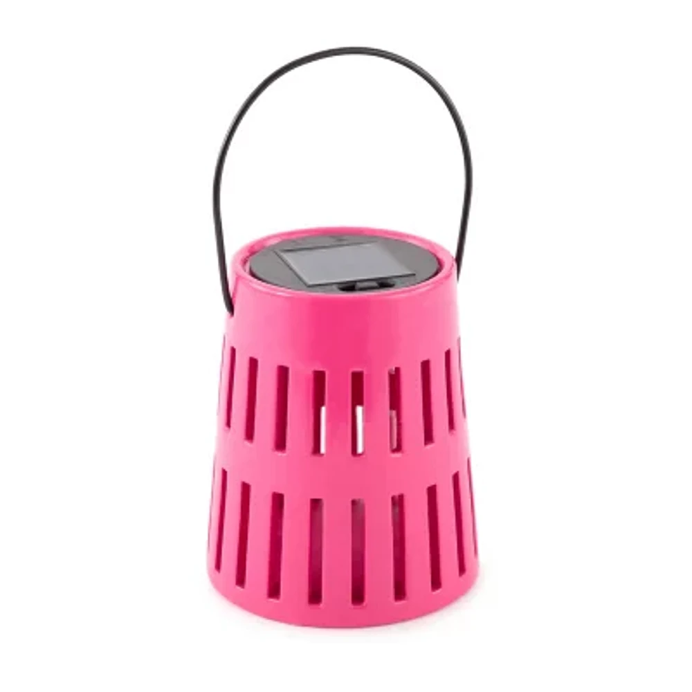 Turquoise Sun Pink Ceramic Solar Lanterns