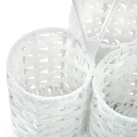 Turquoise Sun 3-Section White Utensil Holder