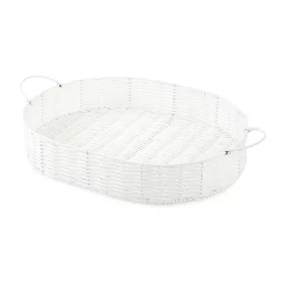 Turquoise Sun White Oval Serving Trays