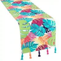 Turquoise Sun Leaf Print Table Runners