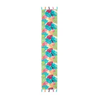 Turquoise Sun Leaf Print Table Runners