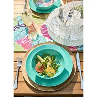 Turquoise Sun Leaf Print Table Runners