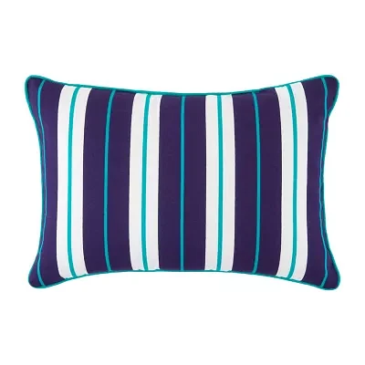 Turquoise Sun Ink Stripe Self Cording Rectangular Throw Pillows
