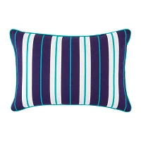 Turquoise Sun Ink Stripe Self Cording Rectangular Throw Pillows