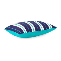 Turquoise Sun Ink Stripe Self Cording Rectangular Throw Pillows