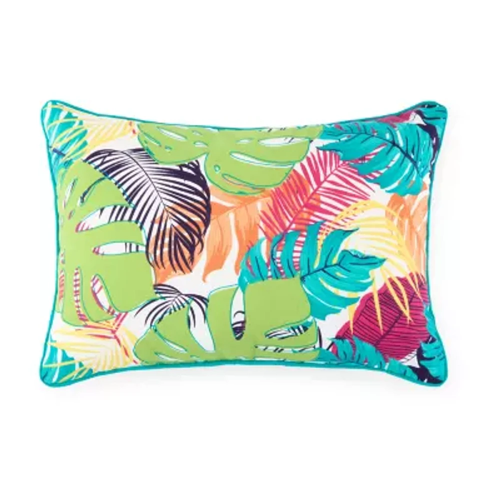 Turquoise Sun Multileaf Rectangular Throw Pillows