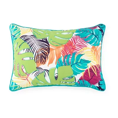 Turquoise Sun Multileaf Rectangular Throw Pillows