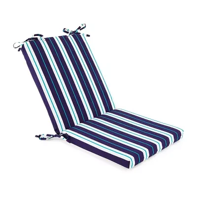 Turquoise Sun Printed Ink Stripe Patio Chair Cushions
