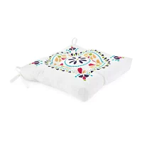 Turquoise Sun Print Medallion Patio Seat Cushions