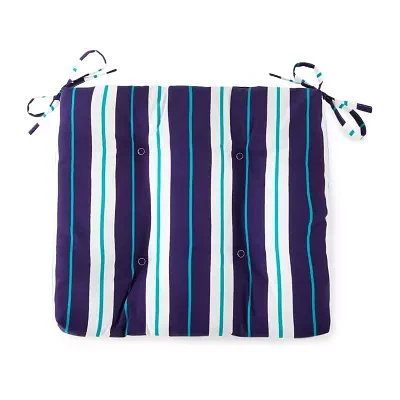 Turquoise Sun Print Ink Stripe Patio Seat Cushions