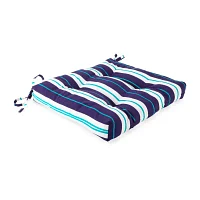 Turquoise Sun Print Ink Stripe Patio Seat Cushions